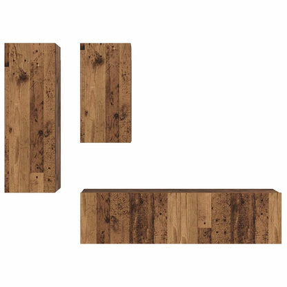 TV-Möbel-Set 4 pcs Altholz 30,5 x 30 x 90 cm Holzwerkstoff