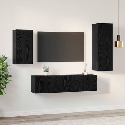 TV-Möbel-Set 4 pcs Schwarze Eiche 30,5 x 30 x 90 cm