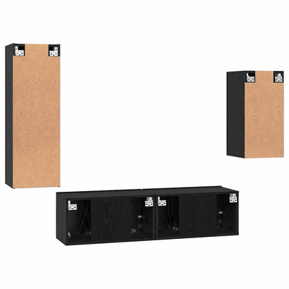 TV-Möbel-Set 4 pcs Schwarze Eiche 30,5 x 30 x 90 cm