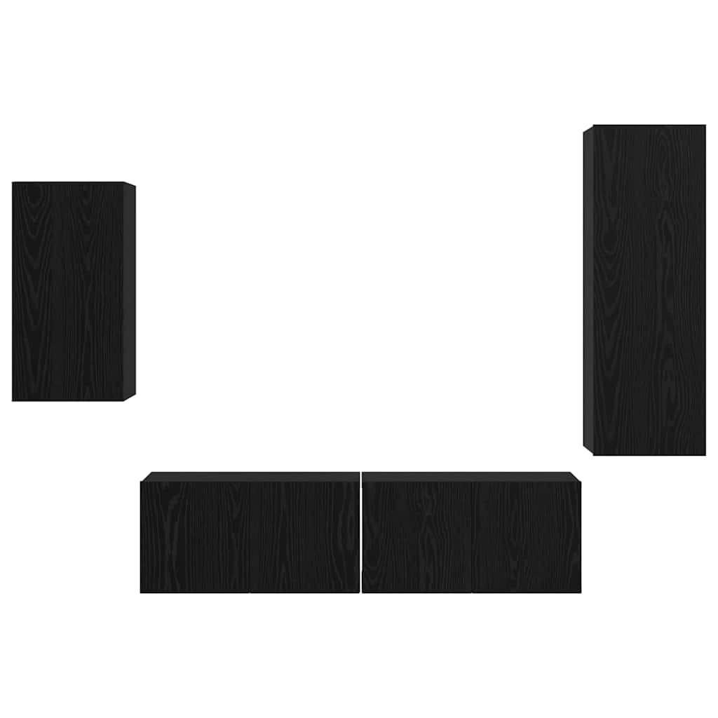 TV-Möbel-Set 4 pcs Schwarze Eiche 30,5 x 30 x 90 cm