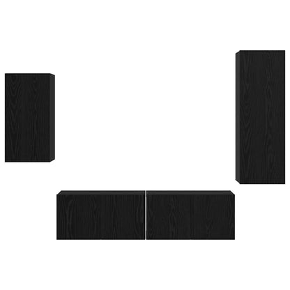 TV-Möbel-Set 4 pcs Schwarze Eiche 30,5 x 30 x 90 cm