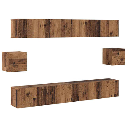 6-teiliges TV Schrank Set Altholz Ingenieuroh