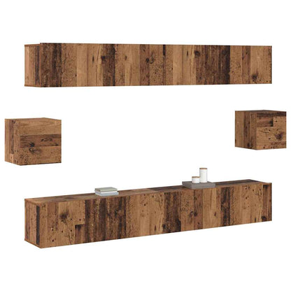 6-teiliges TV Schrank Set Altholz Ingenieuroh