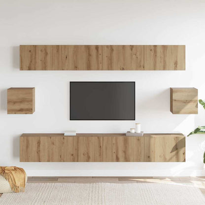 6-teiliges TV-Cabinet Set Artisan-Eiche Engineered Wood