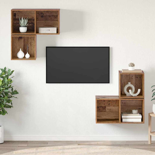 TV-Möbel-Set 4 pcs Altholz 37 x 37 x 72 cm Holzwerkstoff