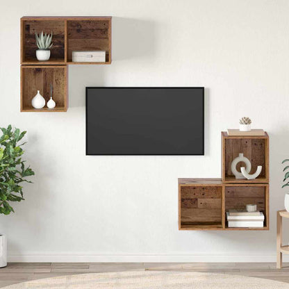 TV-Möbel-Set 4 pcs Altholz 37 x 37 x 72 cm Holzwerkstoff