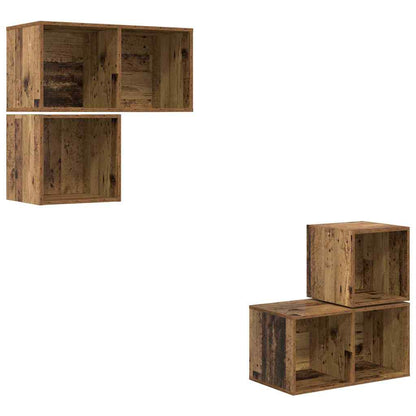 TV-Möbel-Set 4 pcs Altholz 37 x 37 x 72 cm Holzwerkstoff