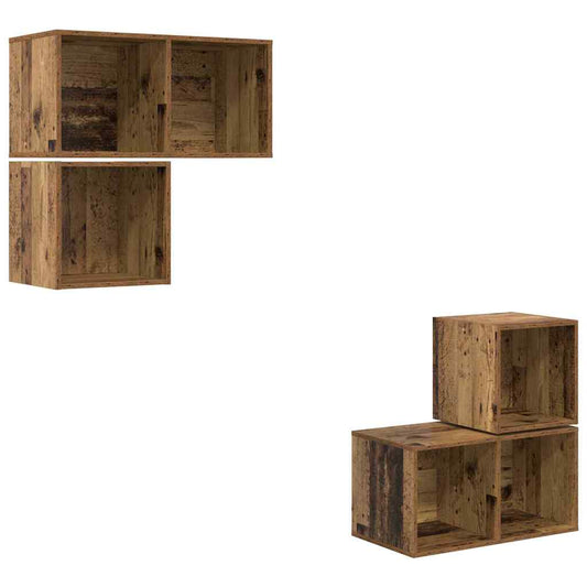 TV-Möbel-Set 4 pcs Altholz 37 x 37 x 72 cm Holzwerkstoff