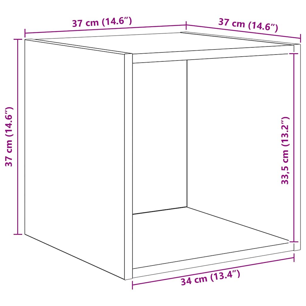 TV-Möbel-Set 4 pcs Schwarze Eiche 37 x 37 x 72 cm Holzwerkstoff