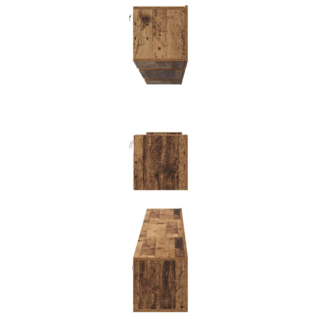 TV-Schrank Set Wandmontiert 8 pcs Altholz Holzwerkstoff
