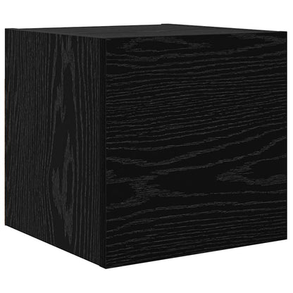 TV-Möbel-Set Wandmontiert 8 pcs Schwarze Eiche Holzwerkstoff