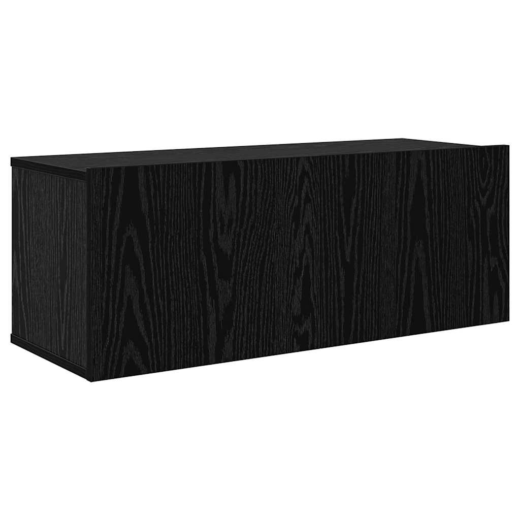 TV-Möbel-Set Wandmontiert 8 pcs Schwarze Eiche Holzwerkstoff