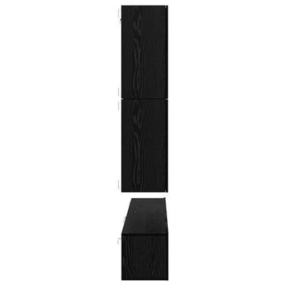 TV-Möbel-Set Wandmontiert 8 pcs Schwarze Eiche Holzwerkstoff