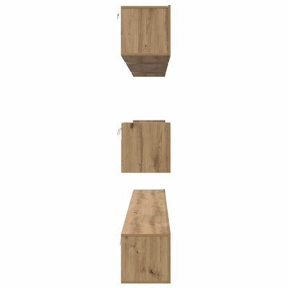 TV-Schrank Set 8 pcs Eiche handwerklich Holzwerkstoff