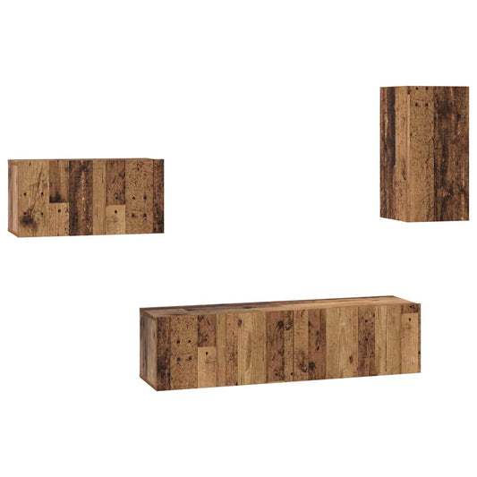 TV-Möbel-Set 4 pcs Altholz 30,5 x 30 x 60 cm Holzwerkstoff