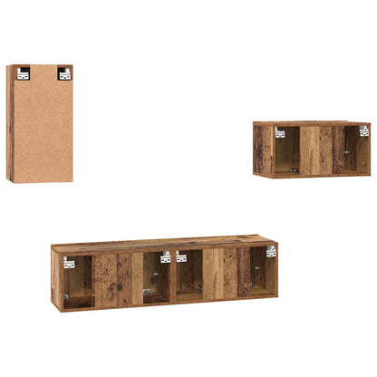 TV-Möbel-Set 4 pcs Altholz 30,5 x 30 x 60 cm Holzwerkstoff