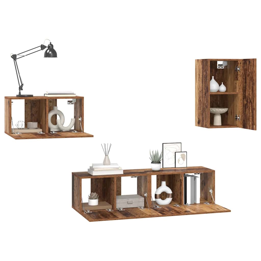 TV-Möbel-Set 4 pcs Altholz 30,5 x 30 x 60 cm Holzwerkstoff