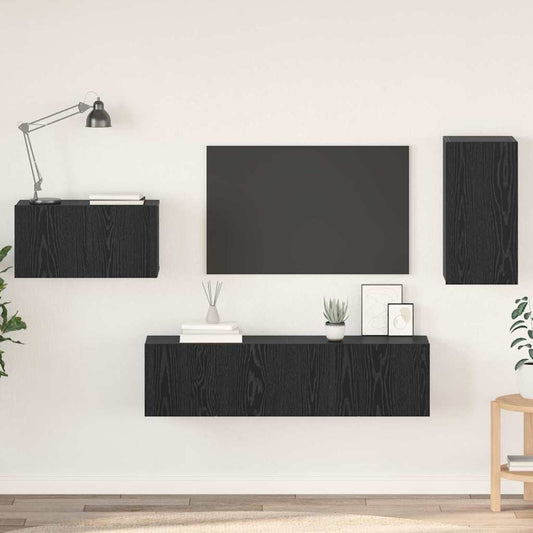 TV-Möbel-Set 4 pcs Schwarze Eiche 30,5 x 30 x 60 cm