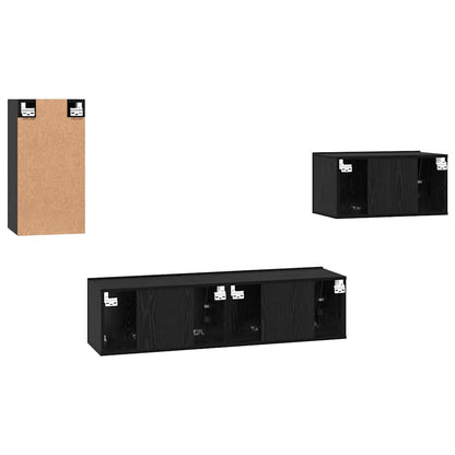 TV-Möbel-Set 4 pcs Schwarze Eiche 30,5 x 30 x 60 cm