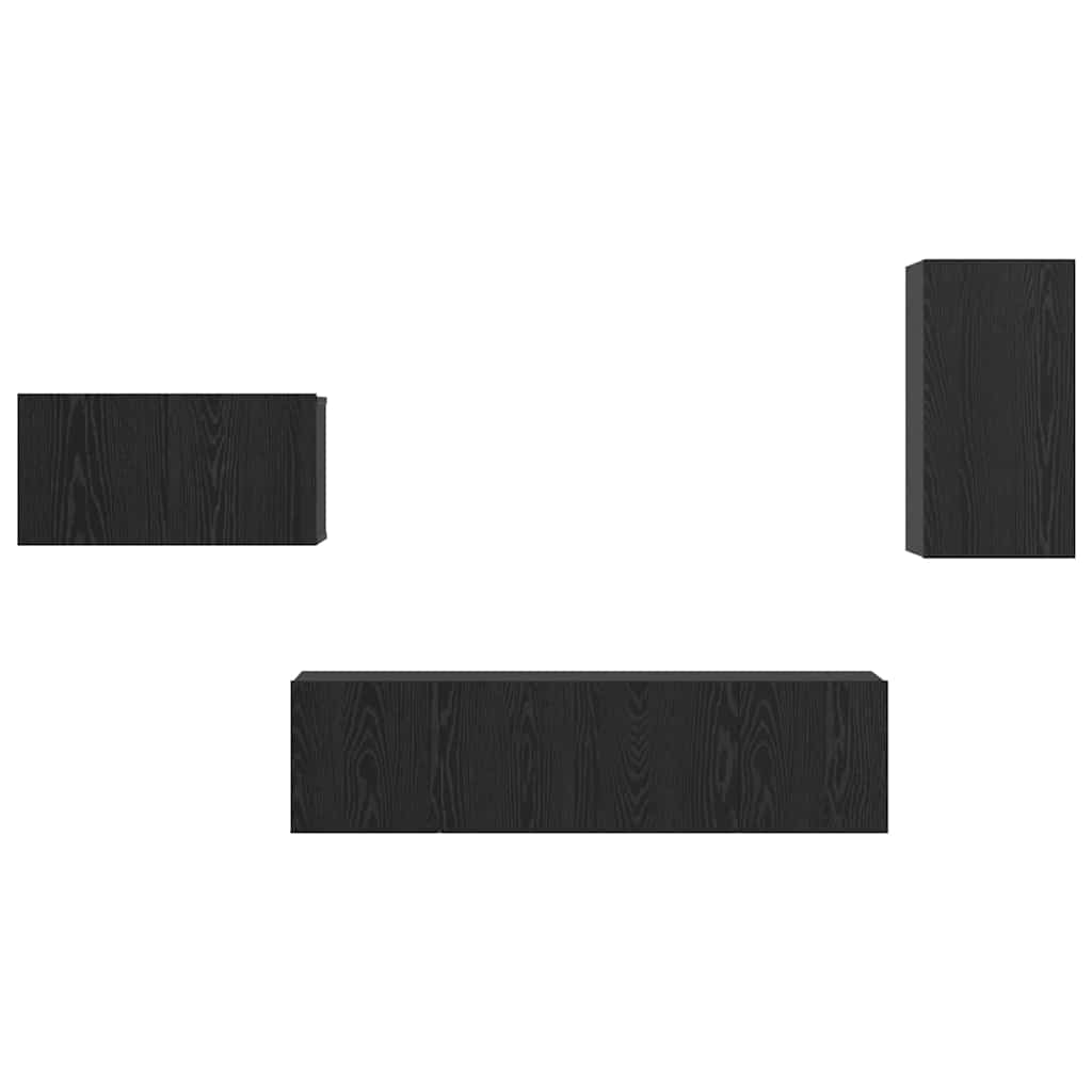 TV-Möbel-Set 4 pcs Schwarze Eiche 30,5 x 30 x 60 cm