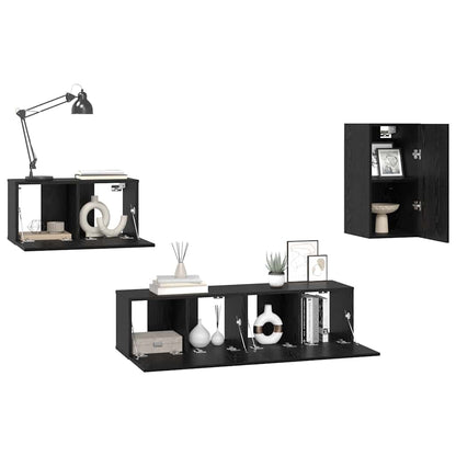 TV-Möbel-Set 4 pcs Schwarze Eiche 30,5 x 30 x 60 cm