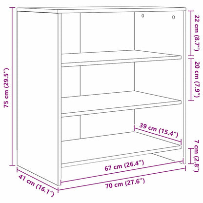 Sideboards 2 pcs Eiche handwerklich 70 x 41 x 75 cm