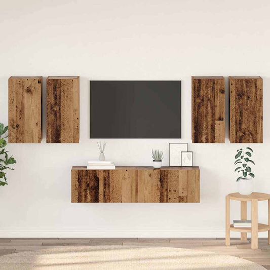 TV-Möbel-Set 6 pcs Altholz 60 x 30 x 30 cm Holzwerkstoff