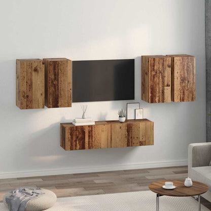 TV-Möbel-Set 6 pcs Altholz 60 x 30 x 30 cm Holzwerkstoff