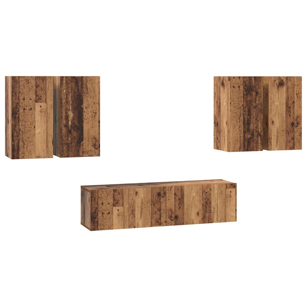 TV-Möbel-Set 6 pcs Altholz 60 x 30 x 30 cm Holzwerkstoff