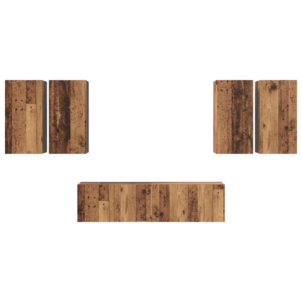TV-Möbel-Set 6 pcs Altholz 60 x 30 x 30 cm Holzwerkstoff
