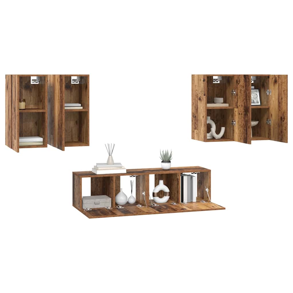 TV-Möbel-Set 6 pcs Altholz 60 x 30 x 30 cm Holzwerkstoff