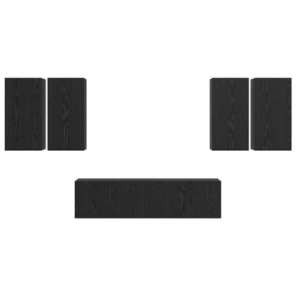 TV-Möbel-Set 6 pcs Schwarze Eiche 60 x 30 x 30 cm Holzwerkstoff