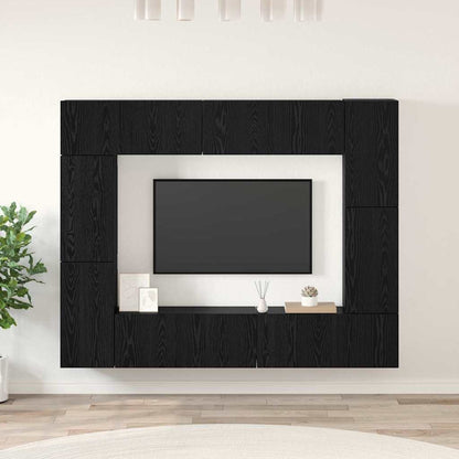 TV-Möbel-Set 8 pcs Schwarz Eichen-Optik 80 x 30 x 30 cm