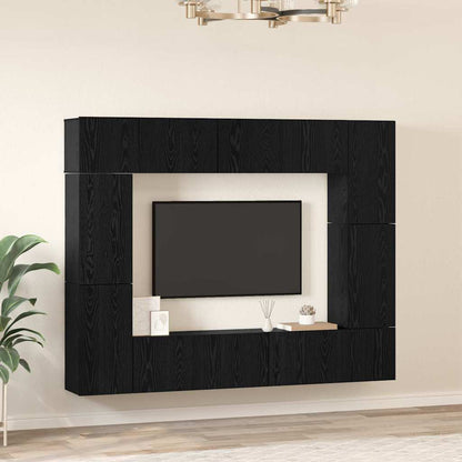 TV-Möbel-Set 8 pcs Schwarz Eichen-Optik 80 x 30 x 30 cm