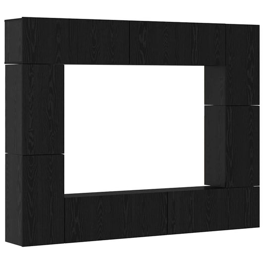 TV-Möbel-Set 8 pcs Schwarze Eiche 80 x 30 x 30 cm Holzwerkstoff
