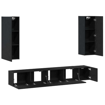 5-teiliges TV-Schrank Set Schwarze Eiche Holzwerkstoff