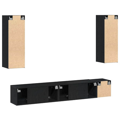 5-teiliges TV-Schrank Set Schwarze Eiche Holzwerkstoff