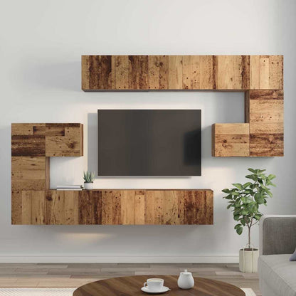 TV-Möbel-Set 10 pcs Altholz 180 x 30 x 90.5 cm Holzwerkstoff