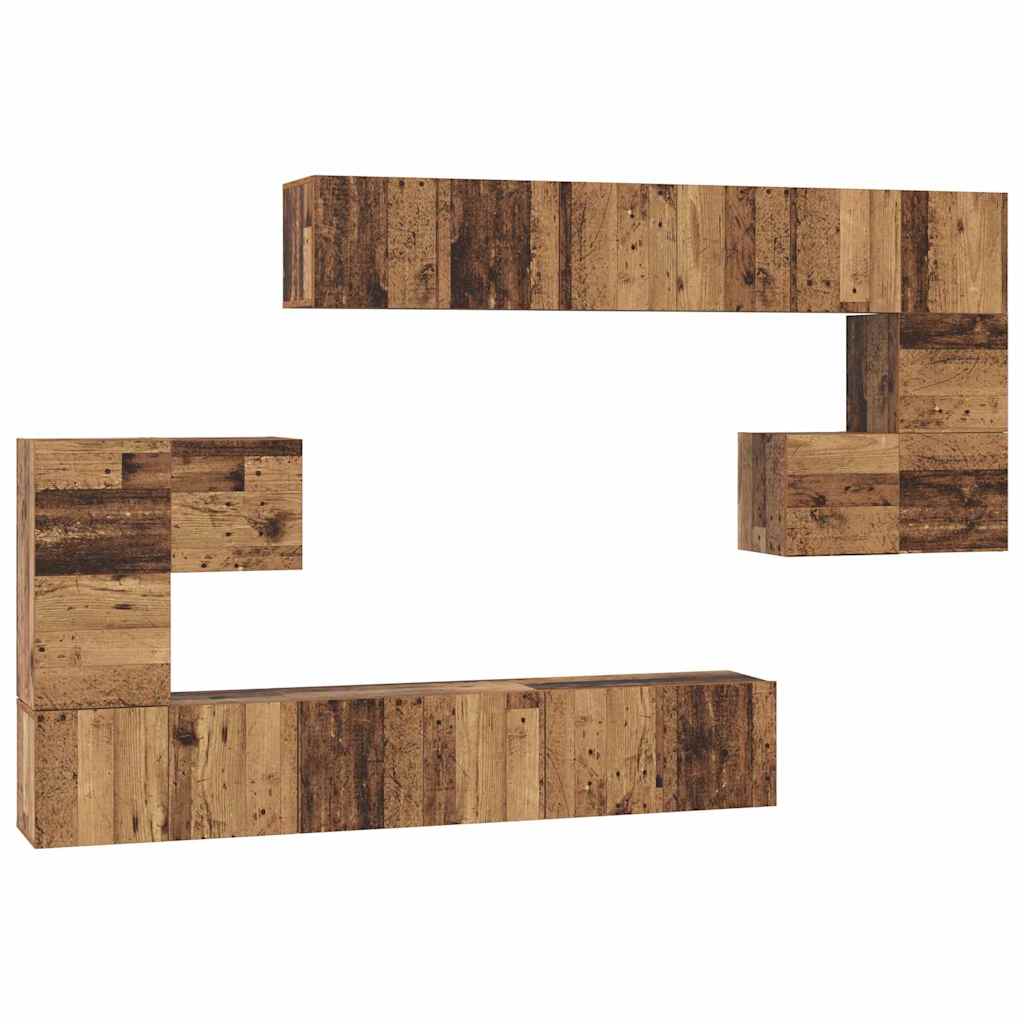 TV-Möbel-Set 10 pcs Altholz 180 x 30 x 90.5 cm Holzwerkstoff