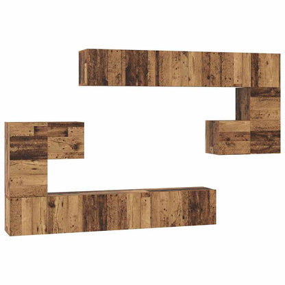 TV-Möbel-Set 10 pcs Altholz 180 x 30 x 90.5 cm Holzwerkstoff