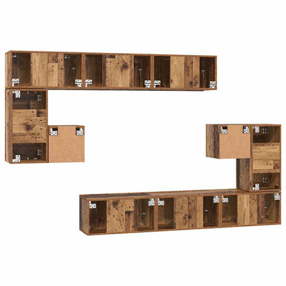 TV-Möbel-Set 10 pcs Altholz 180 x 30 x 90.5 cm Holzwerkstoff
