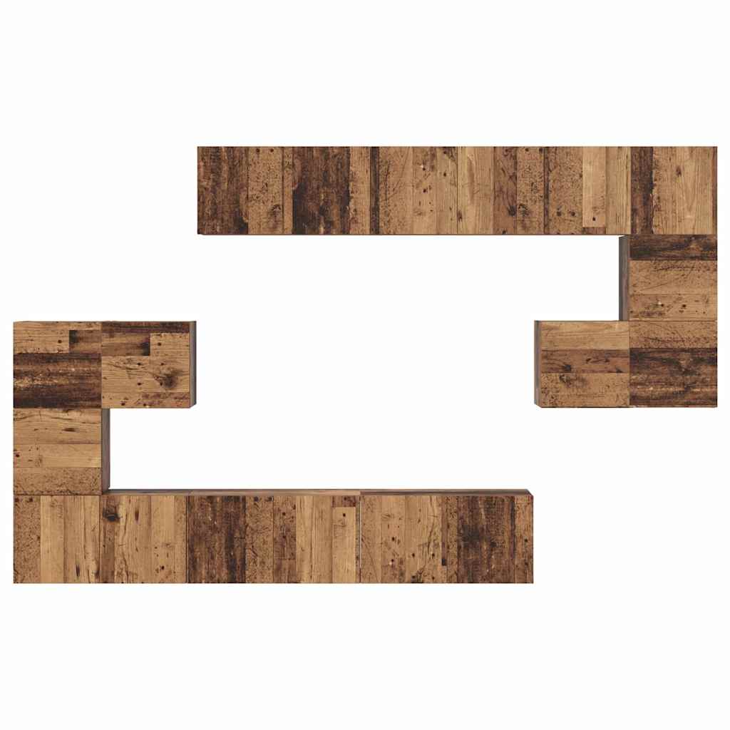 TV-Möbel-Set 10 pcs Altholz 180 x 30 x 90.5 cm Holzwerkstoff