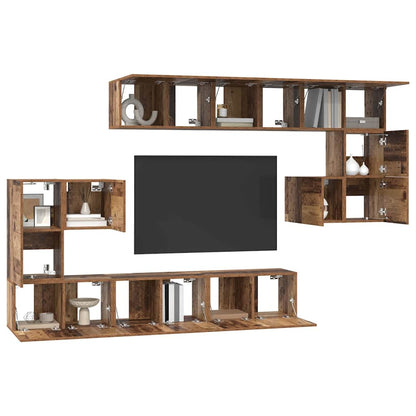 TV-Möbel-Set 10 pcs Altholz 180 x 30 x 90.5 cm Holzwerkstoff