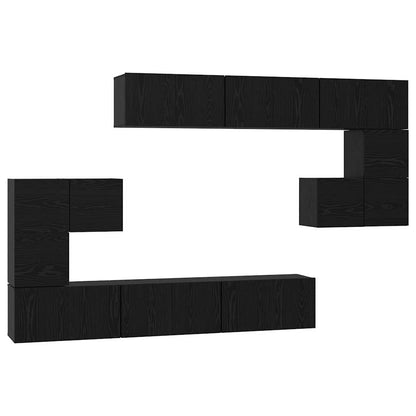 TV-Möbel-Set 10 pcs Schwarze Eiche 180 x 30 x 90.5 cm
