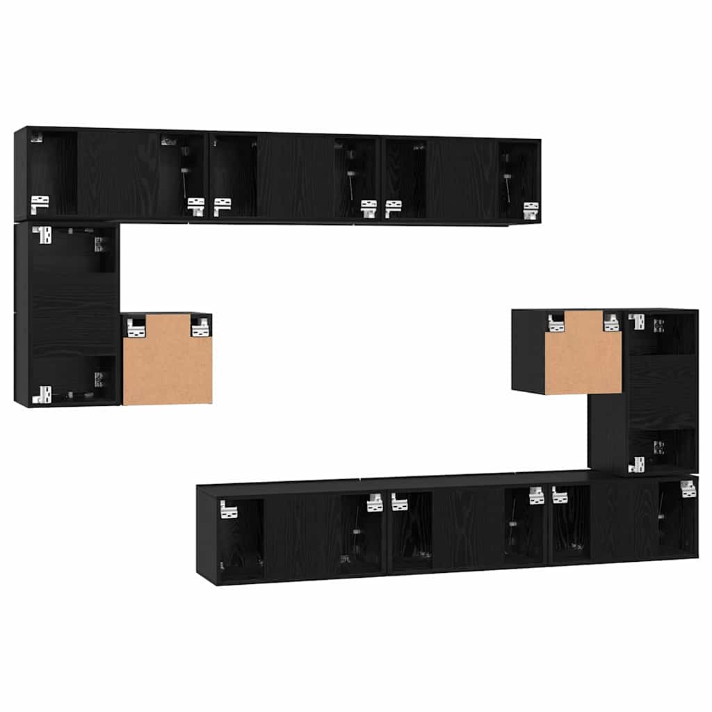 TV-Möbel-Set 10 pcs Schwarze Eiche 180 x 30 x 90.5 cm