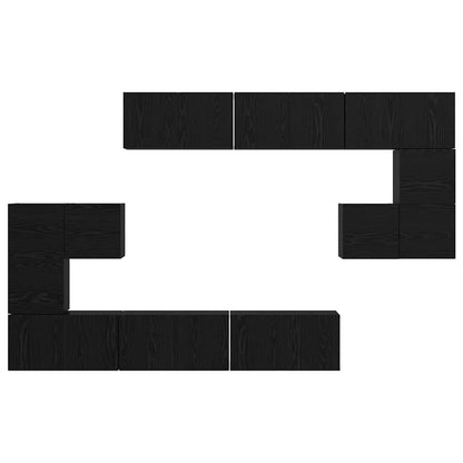 TV-Möbel-Set 10 pcs Schwarze Eiche 180 x 30 x 90.5 cm
