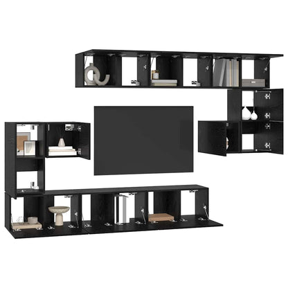 TV-Möbel-Set 10 pcs Schwarze Eiche 180 x 30 x 90.5 cm