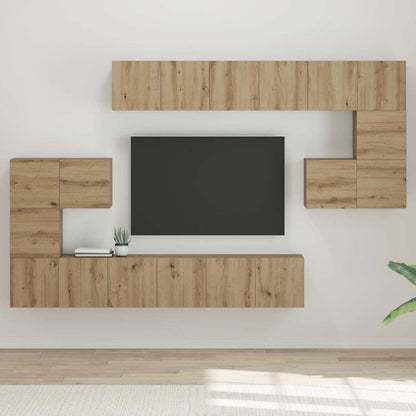 TV-Möbel-Set 10 pcs Eiche handwerklich 180 x 30 x 90.5 cm