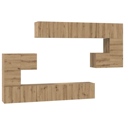 TV-Möbel-Set 10 pcs Eiche handwerklich 180 x 30 x 90.5 cm