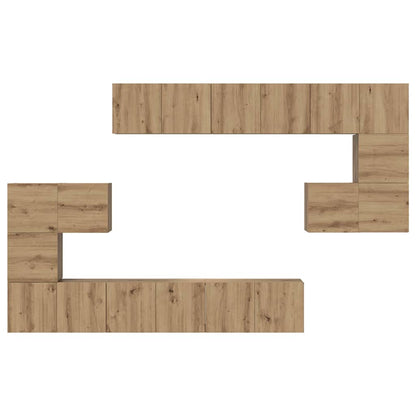 TV-Möbel-Set 10 pcs Eiche handwerklich 180 x 30 x 90.5 cm